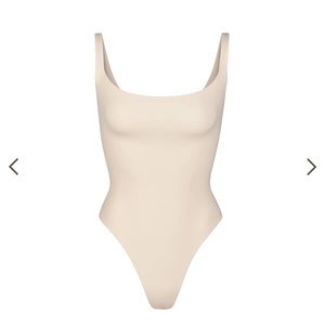 Skims Fits Everybody Square Neck Bodysuit in Sand